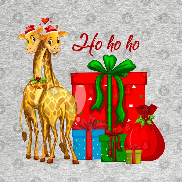 Christmas Giraffes Ho Ho Ho by IconicTee